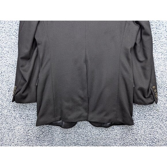 VTG Hart Schaffner Marx 100% Cashmere Blazer Mens 42L Two Button Office Black - Picture 8 of 13